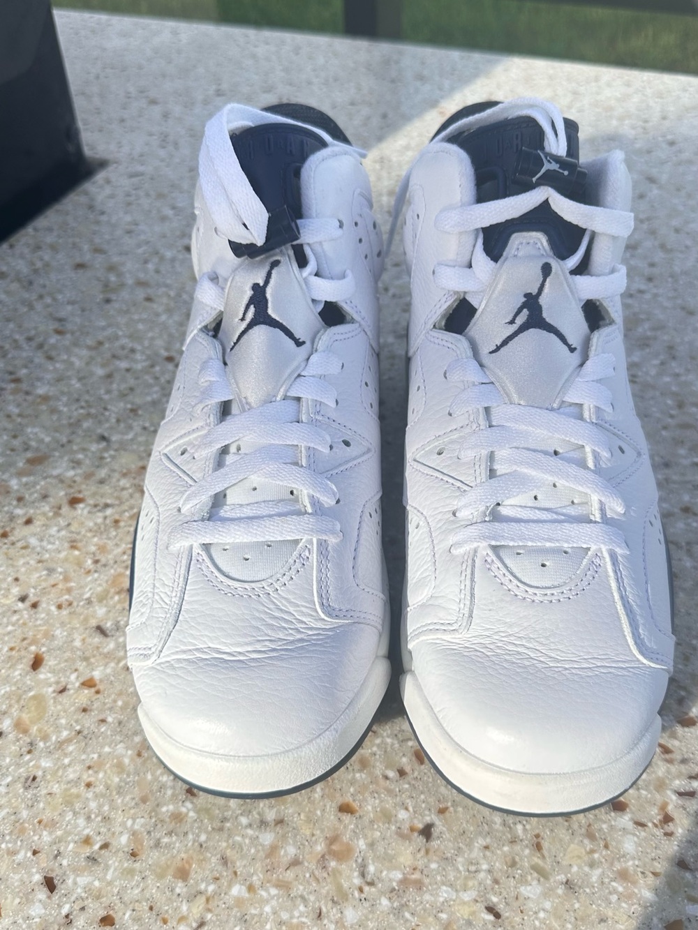 Nike Air Jordan 6 Retro Midnight Navy White Youth Shoes 384665-141 GS Size 6.5Y